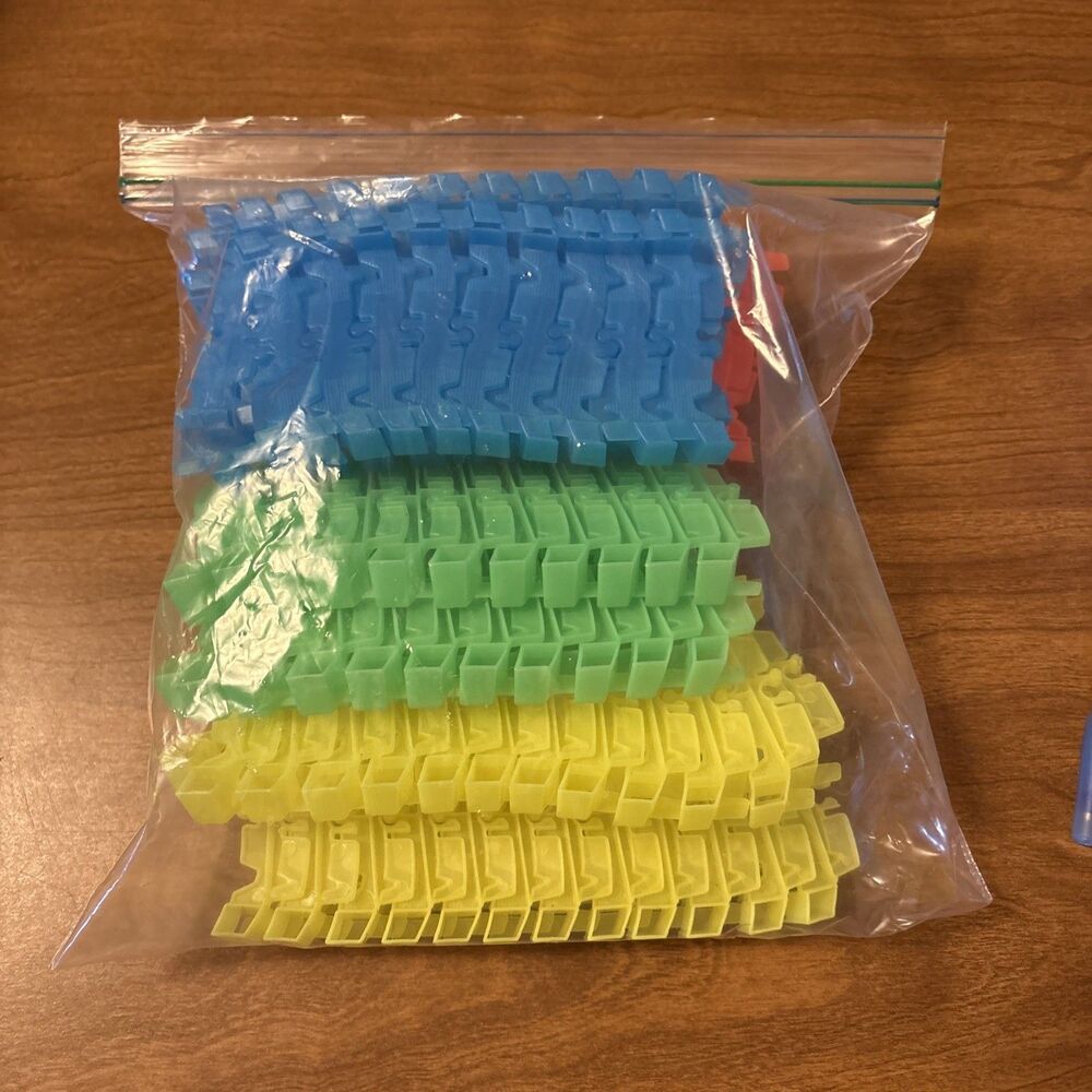 Magic Tracks Replacement Pieces Orange Blue Green Yellow Approx 7 Feet